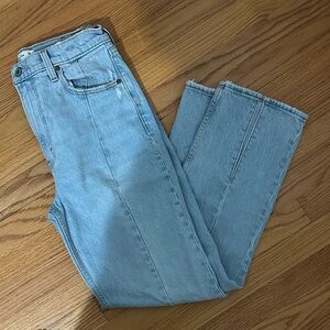 Abercrombie 90s Straight Ultra High Rise Light Wash Jeans